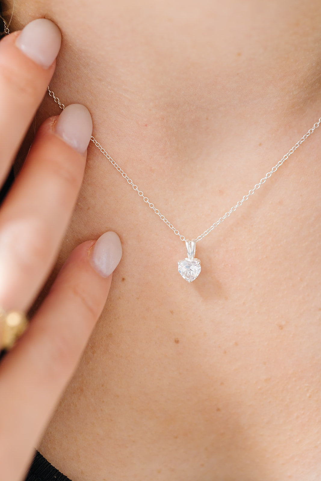 Tiny Crystal Heart Pendant