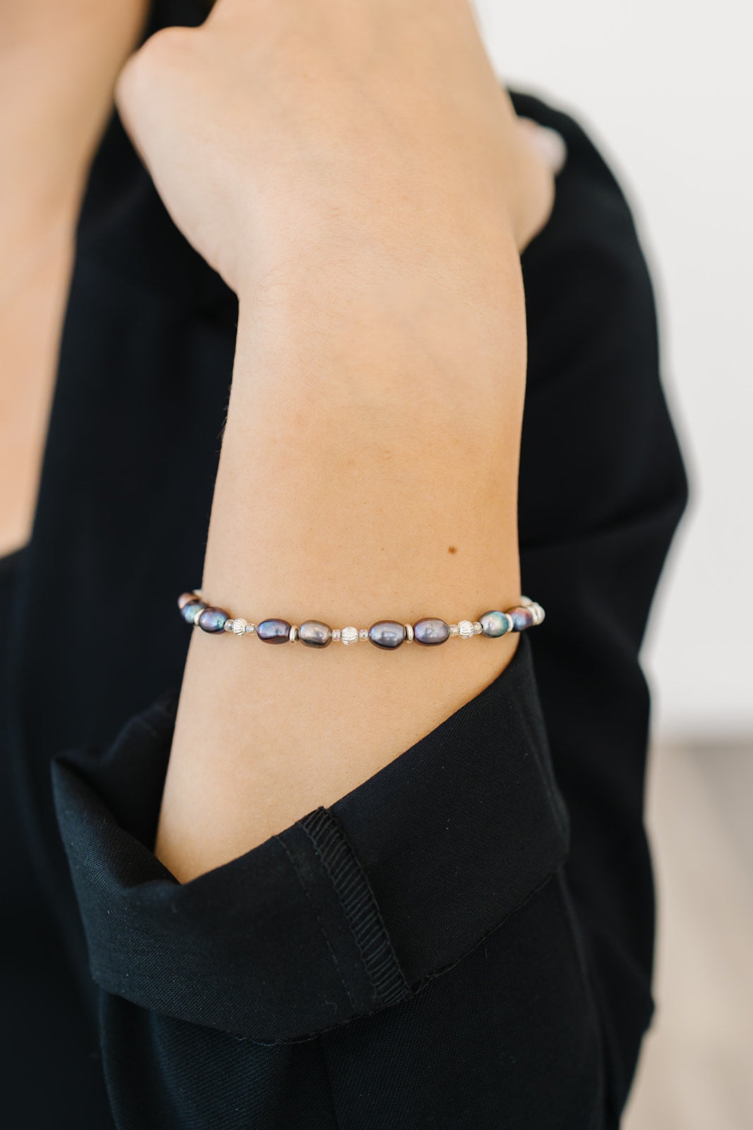 Purple Peacock Pearl Braclet