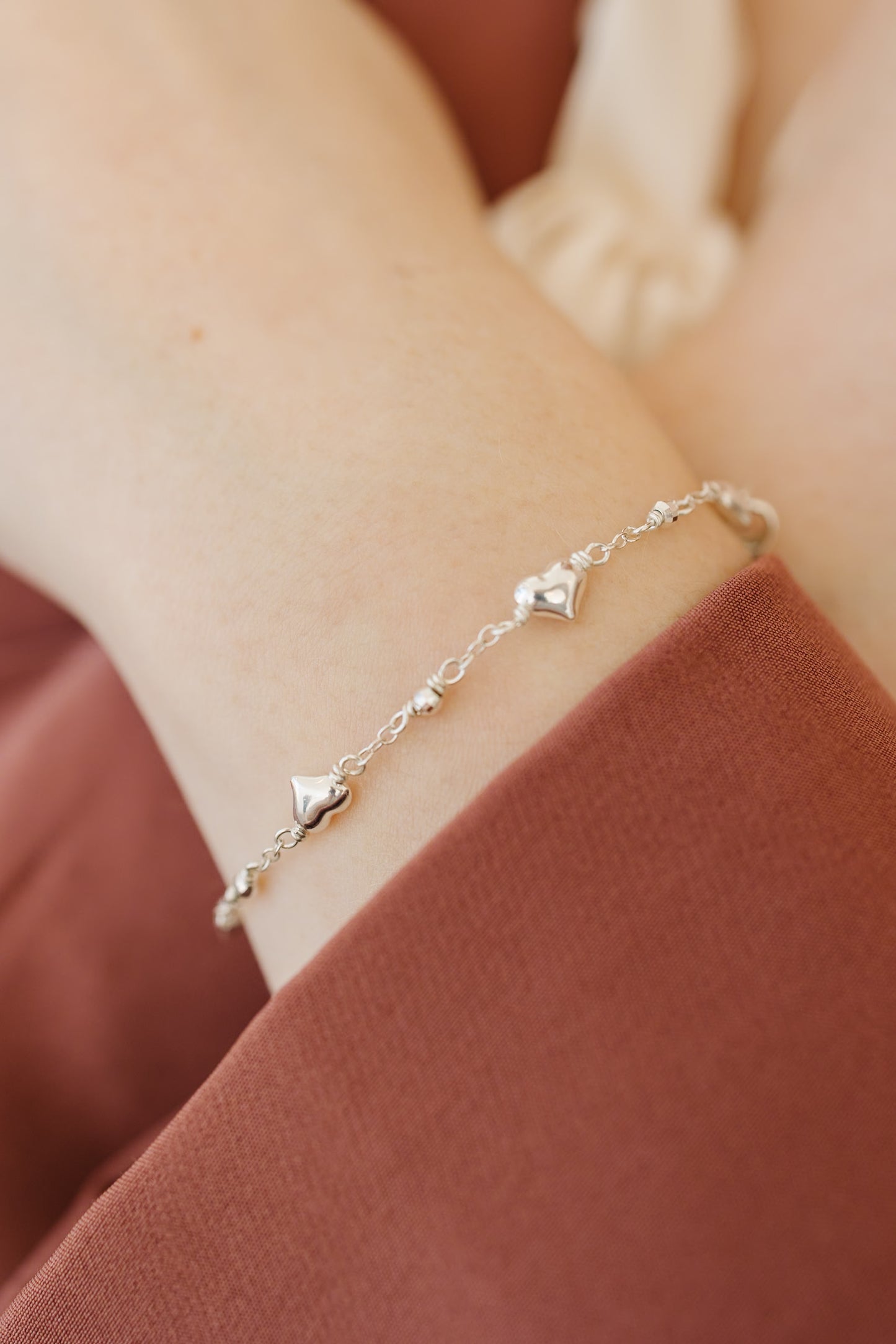 Dainty Heart Chain Bracelet