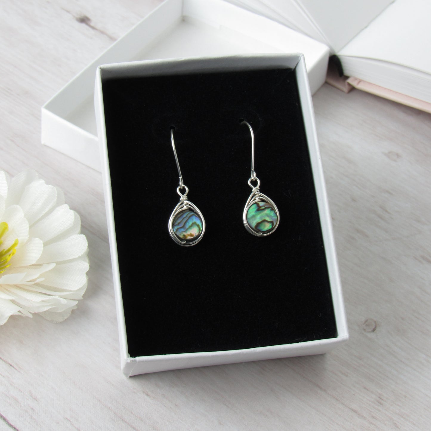 Boucles d'oreilles ormeau cercle argent 8 mm