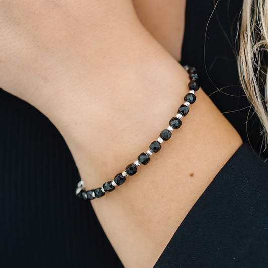 Tiny Black Gemstone Bracelet