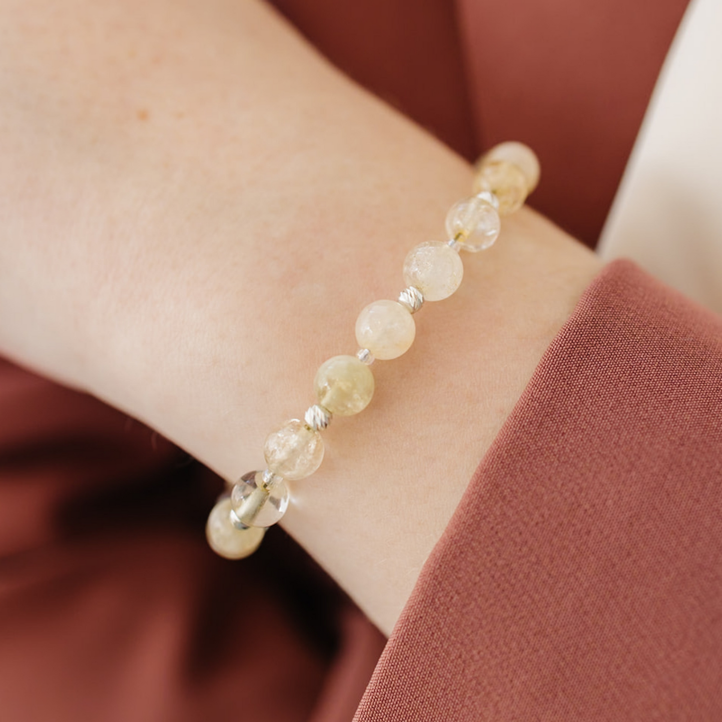 Light Yellow Bracelet with Citrine Gemstones