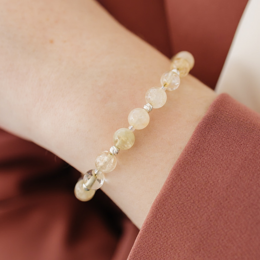Light Yellow Bracelet with Citrine Gemstones