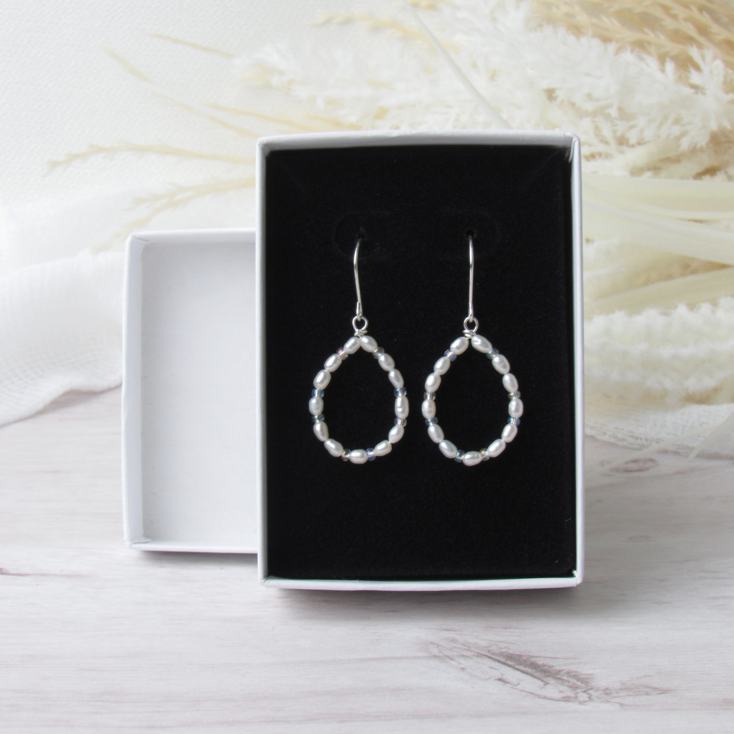 Freshwater Pearl Beaded Teardrop Earrings
