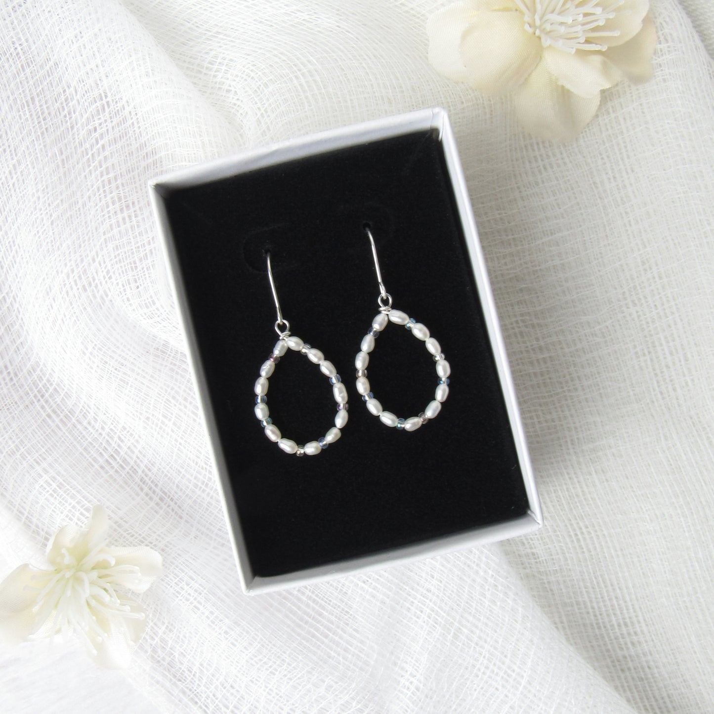 Freshwater Pearl Beaded Teardrop Earrings