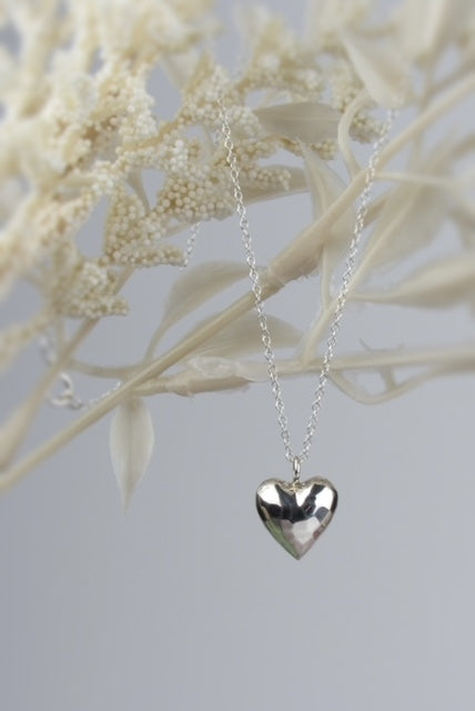 Sterling Puff Heart Pendant