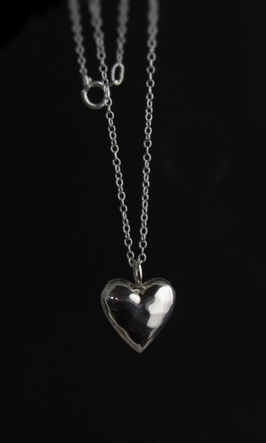 Sterling Puff Heart Pendant