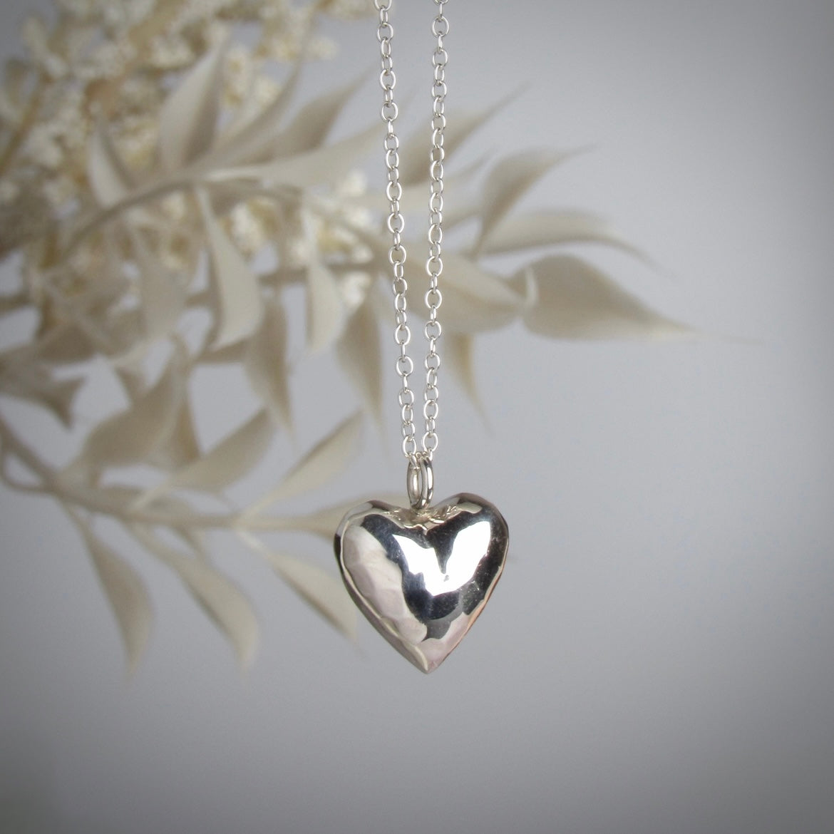 Sterling Puff Heart Pendant