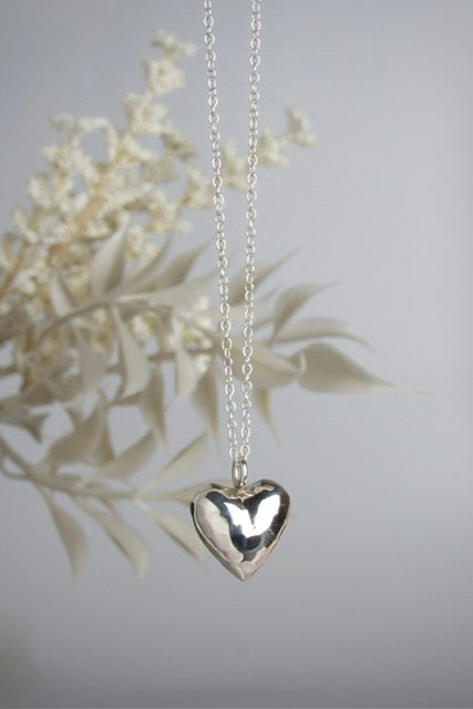 Sterling Puff Heart Pendant