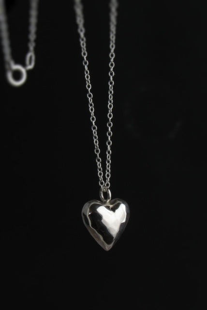 Sterling Puff Heart Pendant