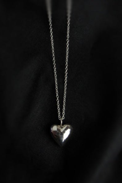 Sterling Puff Heart Pendant