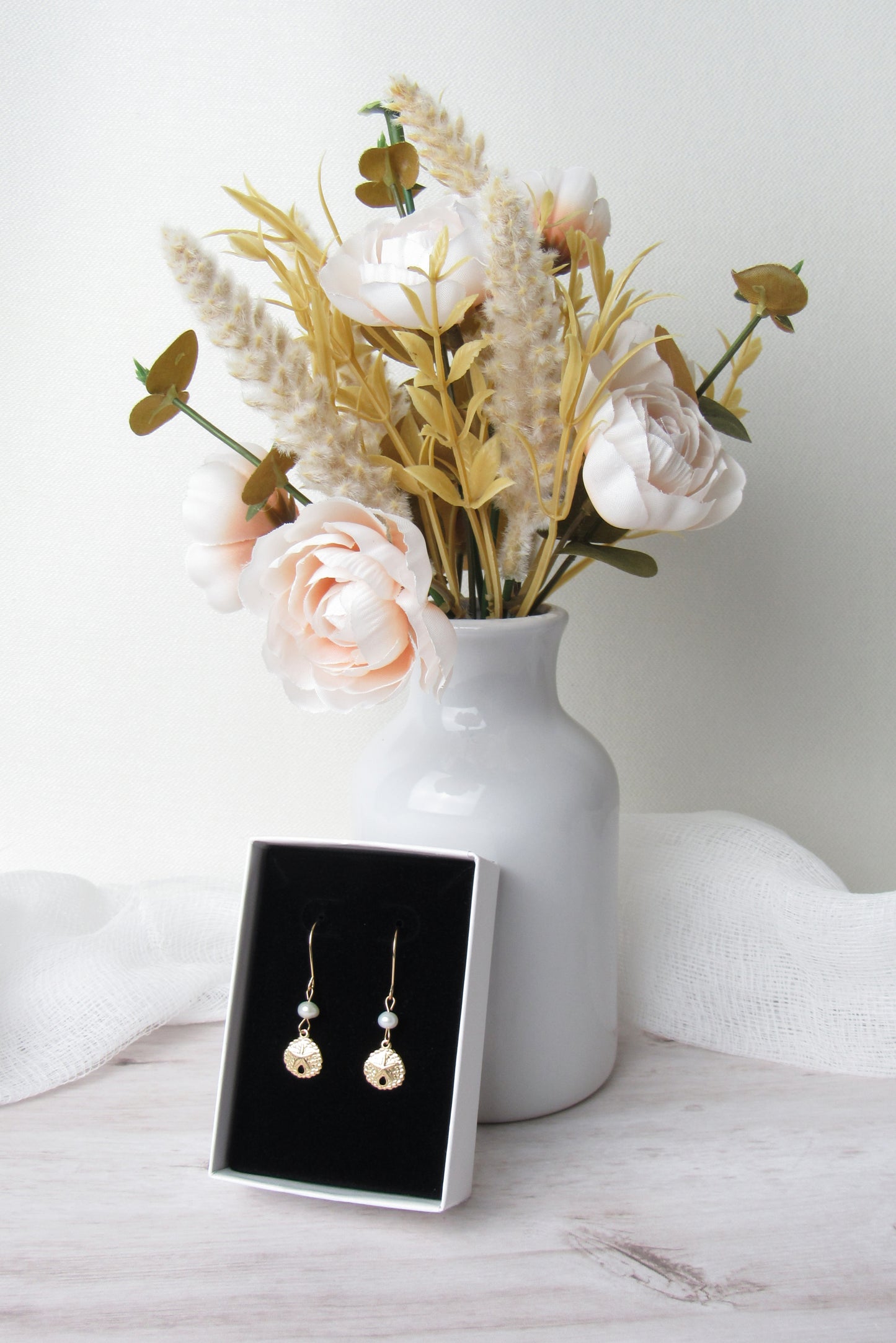 Tiny Gold Sand Dollar Earrings