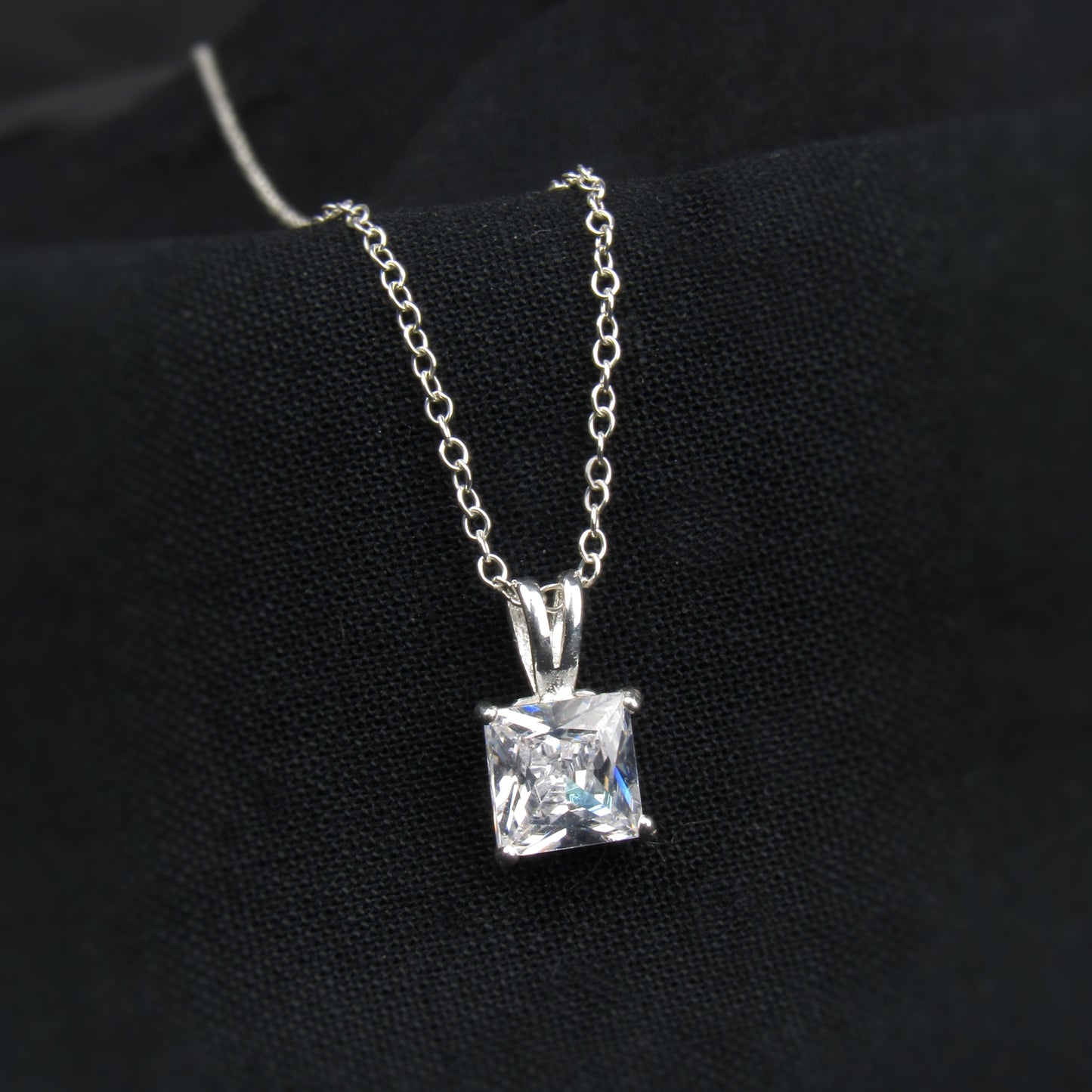 Dainty Square Crystal Necklace