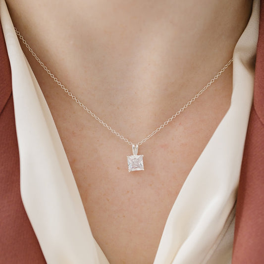 Dainty Square Crystal Necklace