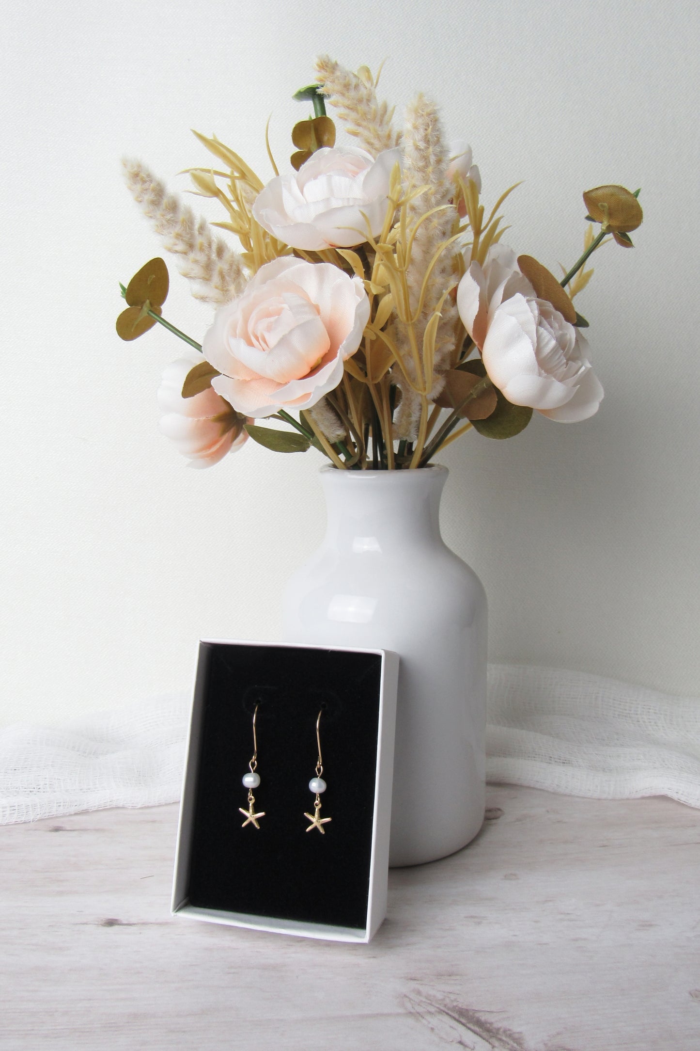Tiny Gold Starfish Earrings