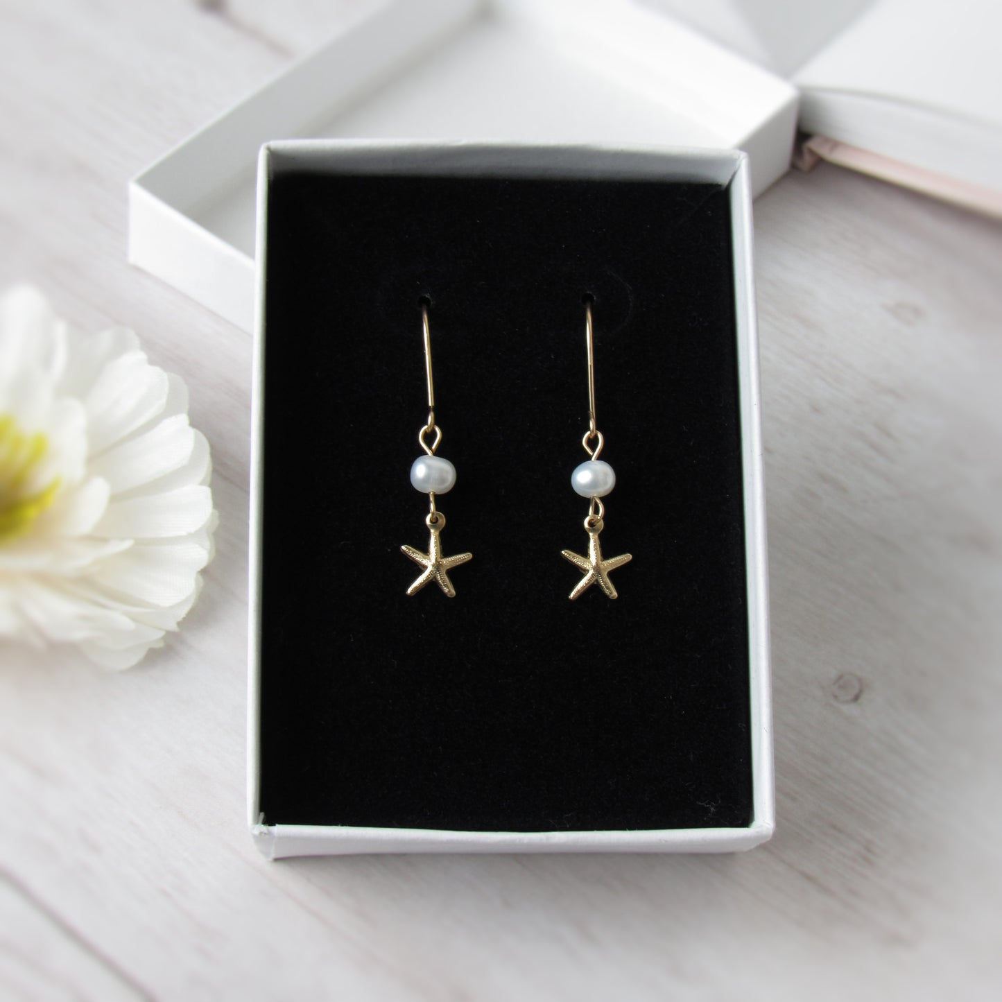 Tiny Gold Starfish Earrings