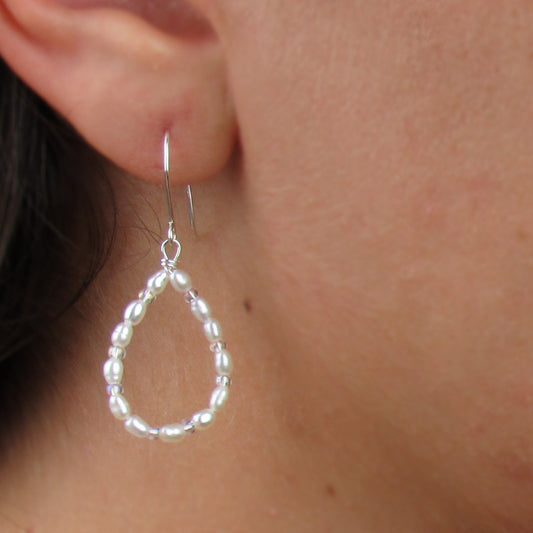 Freshwater Pearl Beaded Teardrop Earrings