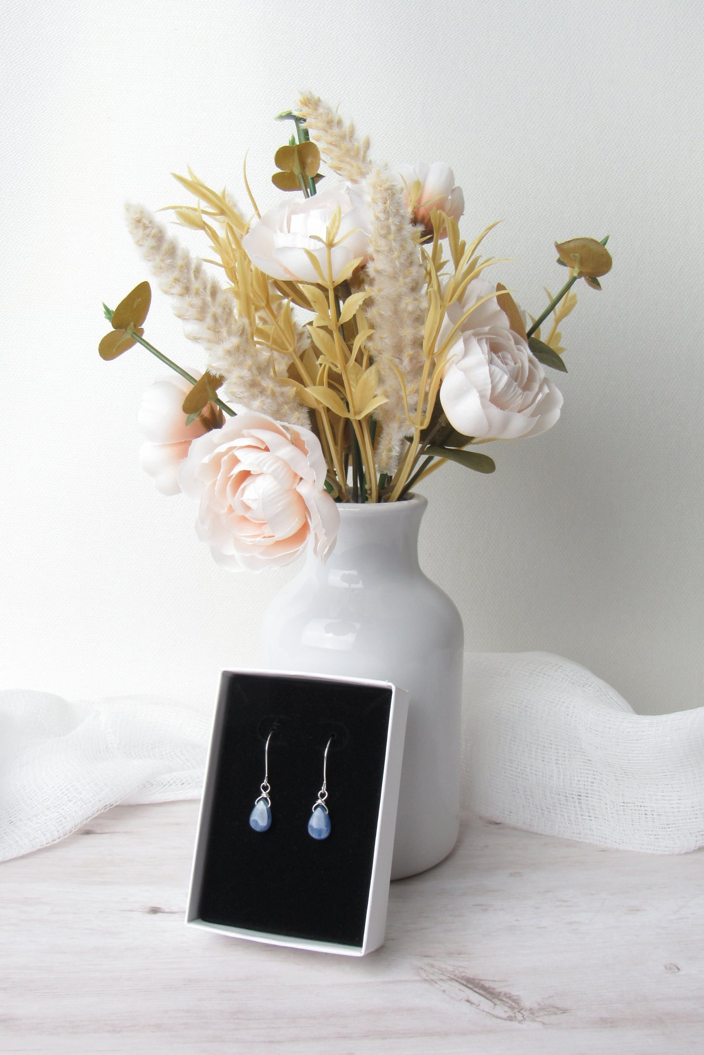 Tiny Kyanite Briolette Earrings