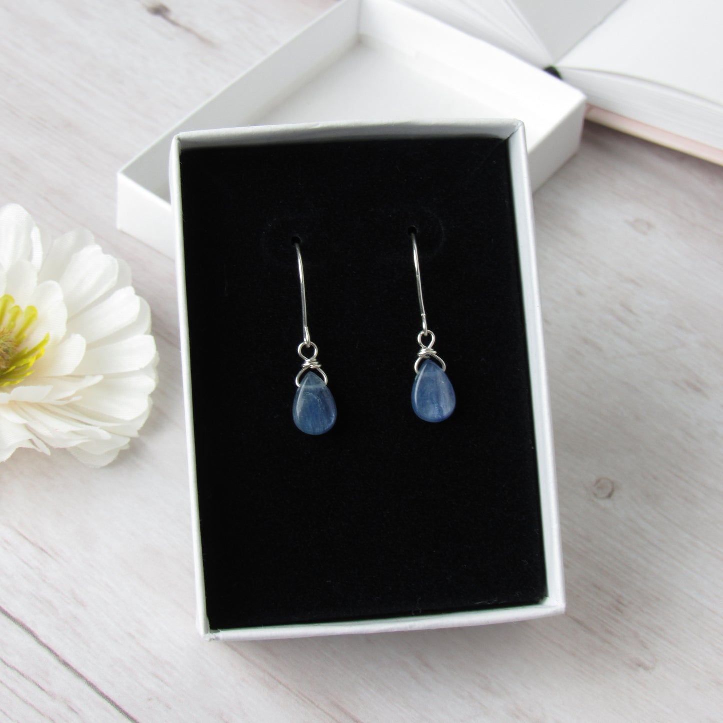 Tiny Kyanite Briolette Earrings