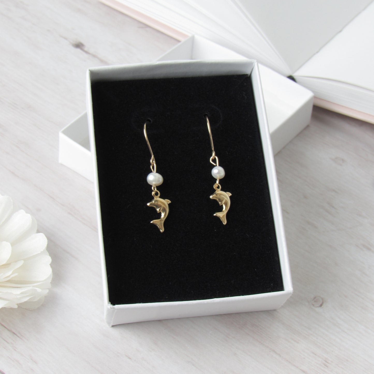 Tiny Gold Dolphin Earrings