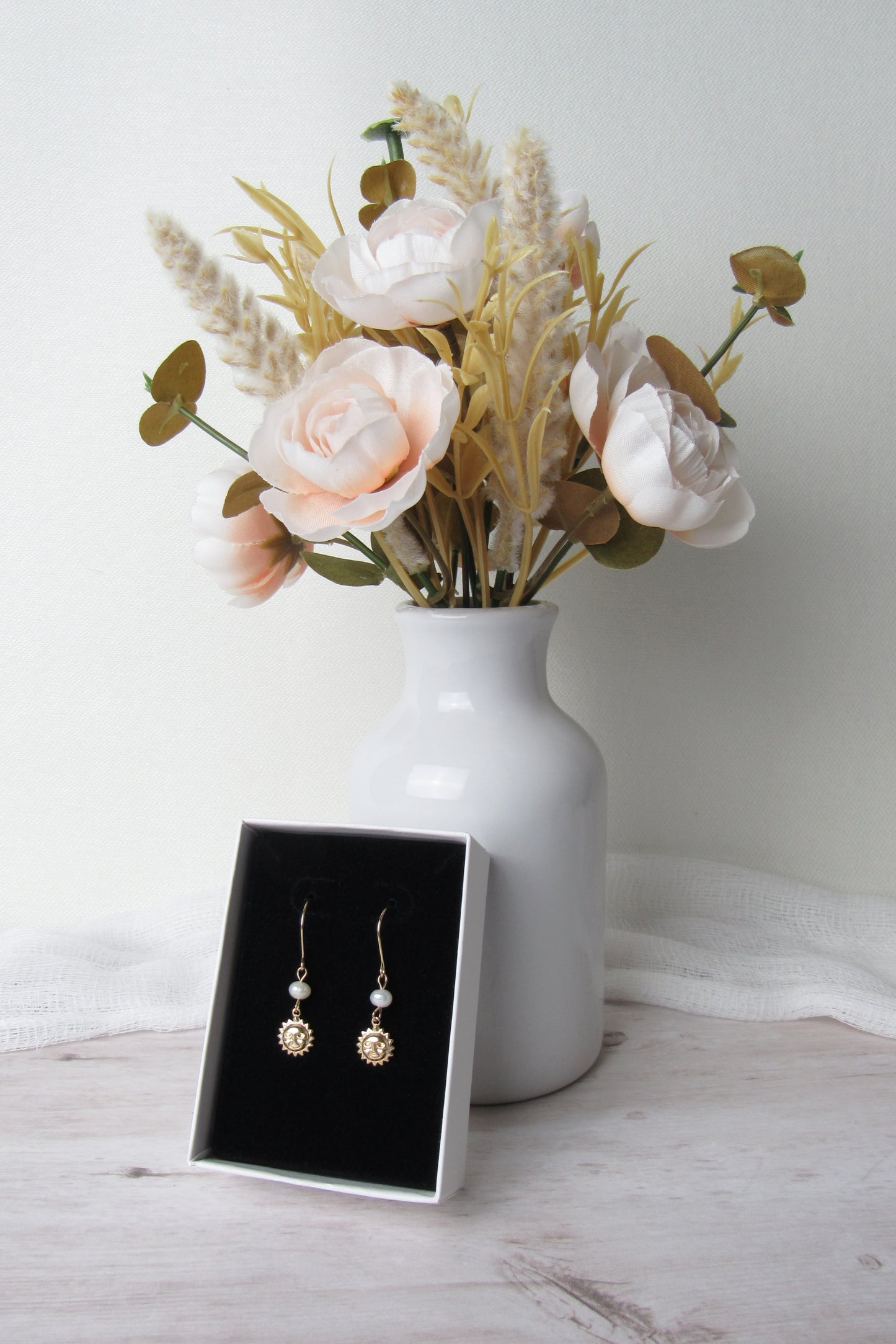 Tiny Gold Sun Earrings
