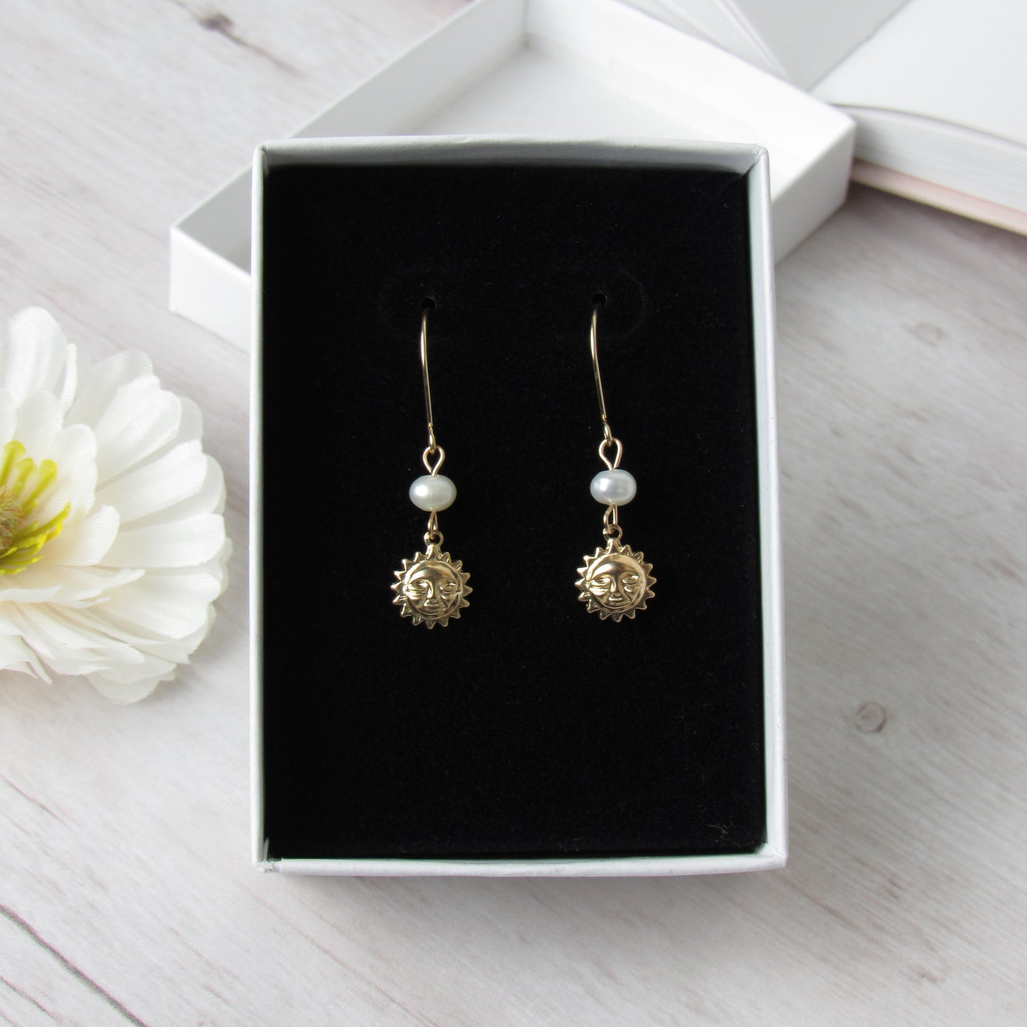 Tiny Gold Sun Earrings