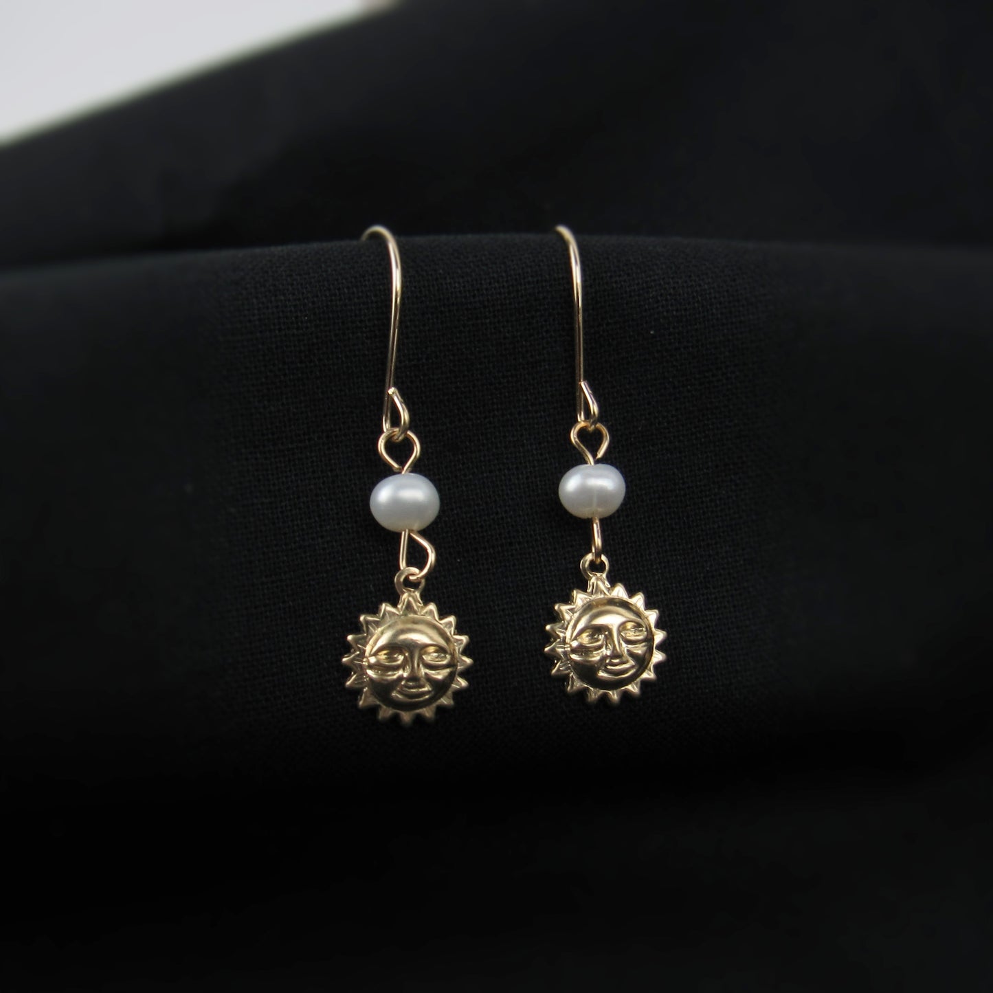Tiny Gold Sun Earrings