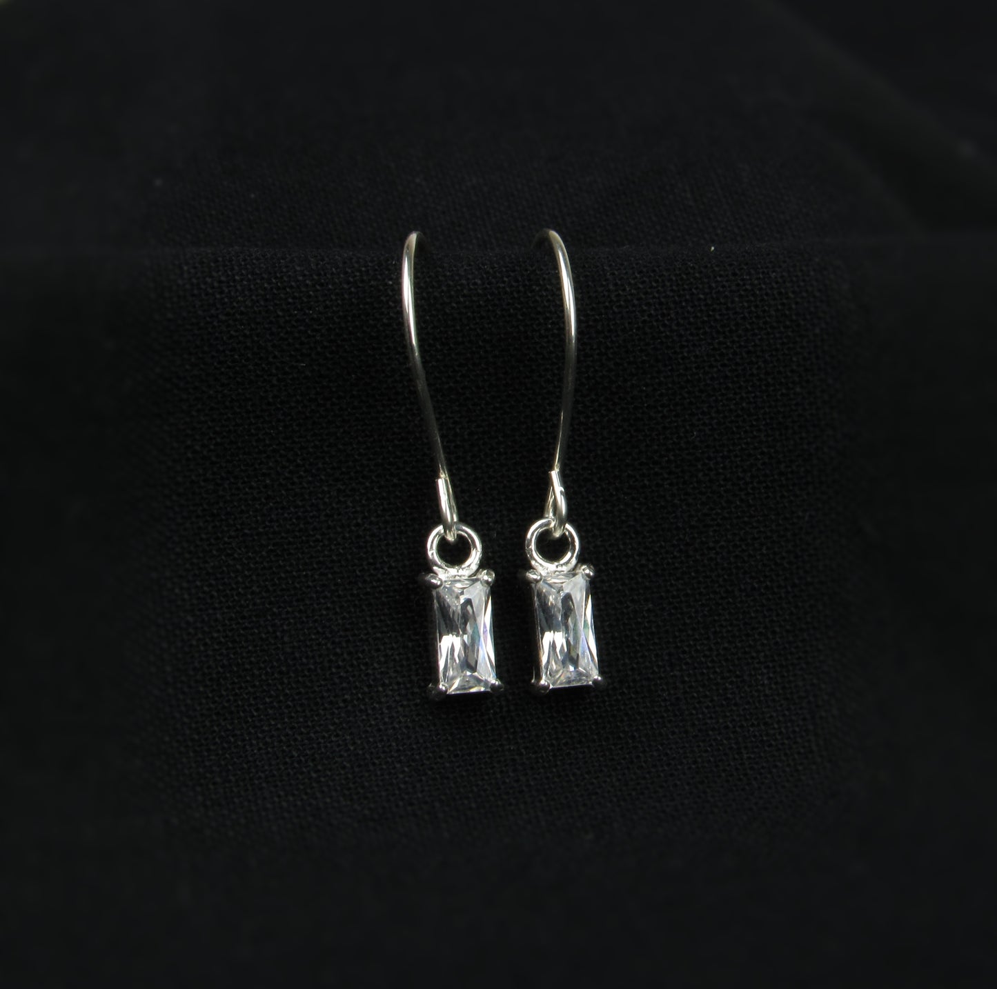 Tiny Baguette Bar Earrings Dangle