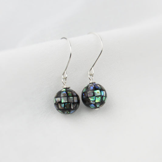 Disco Ball Abalone Earrings