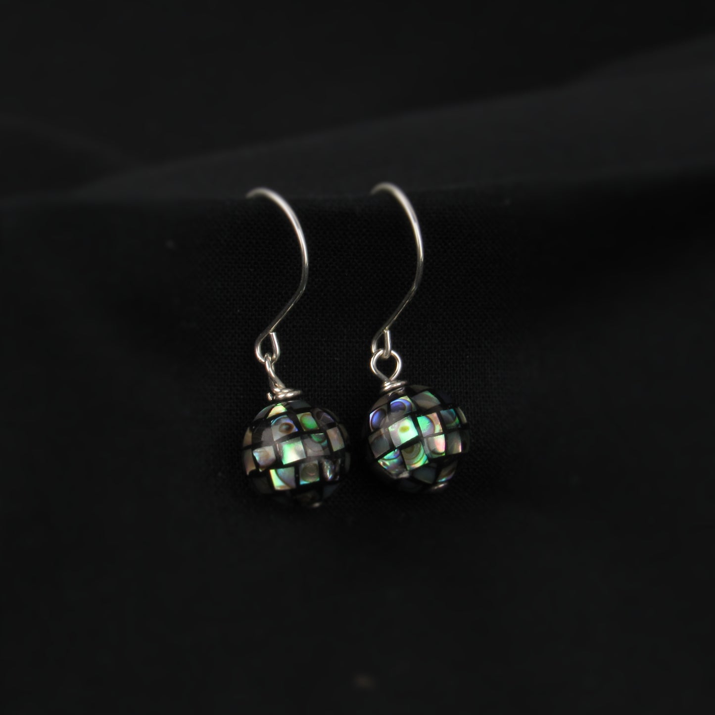 Disco Ball Abalone Earrings