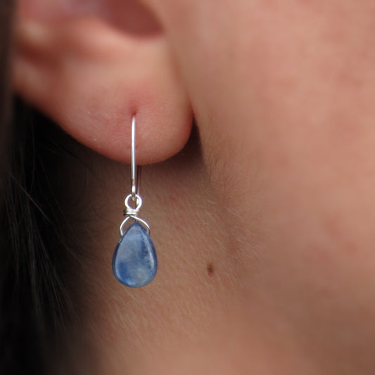 Tiny Kyanite Briolette Earrings