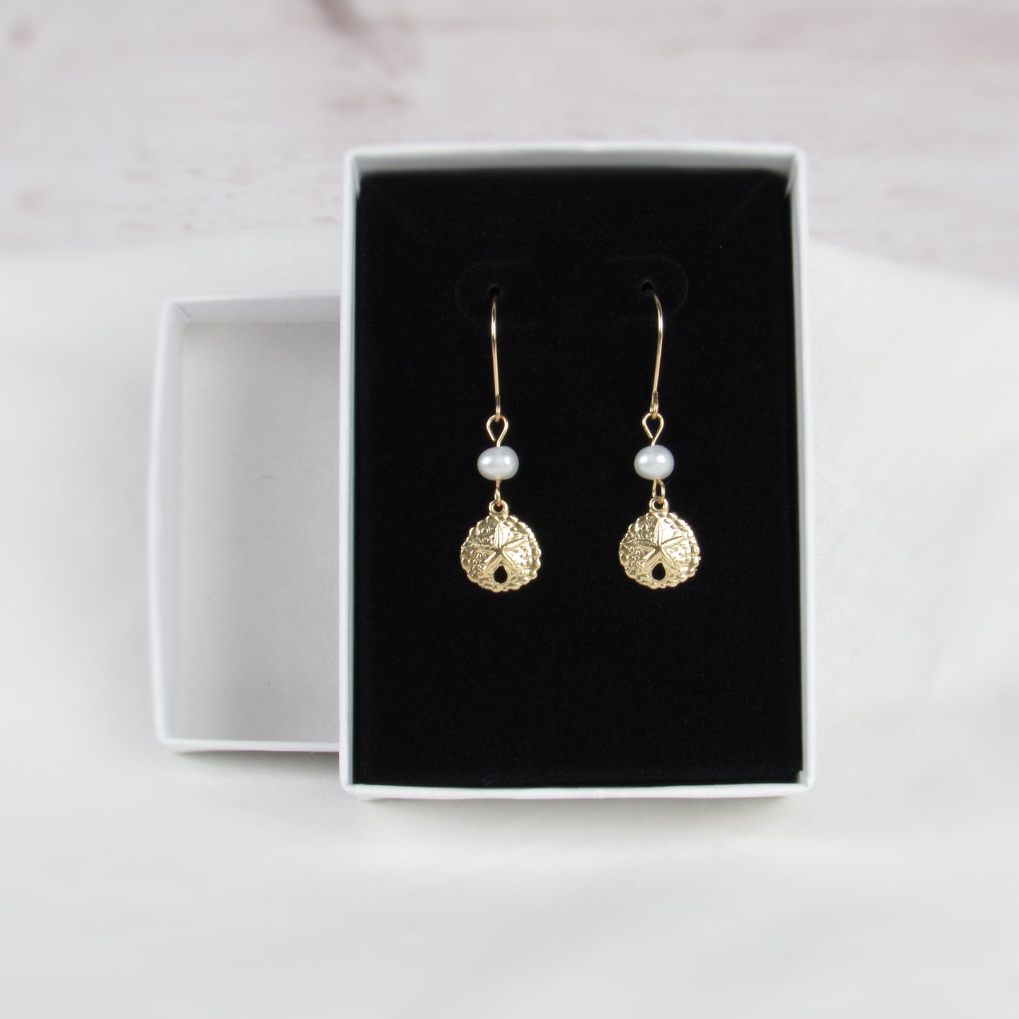 Tiny Gold Sand Dollar Earrings