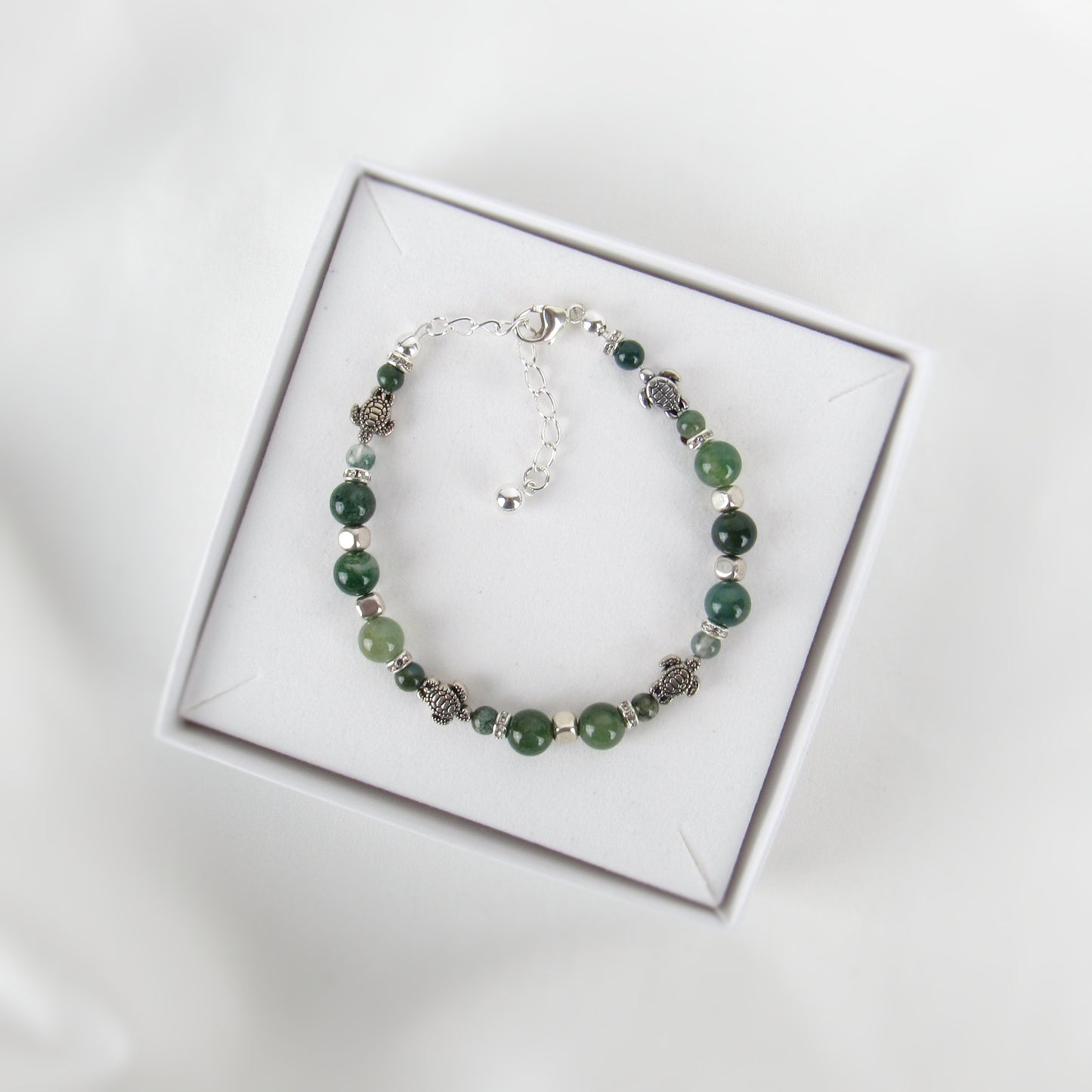 Bracelet tortue de mer vert foncé