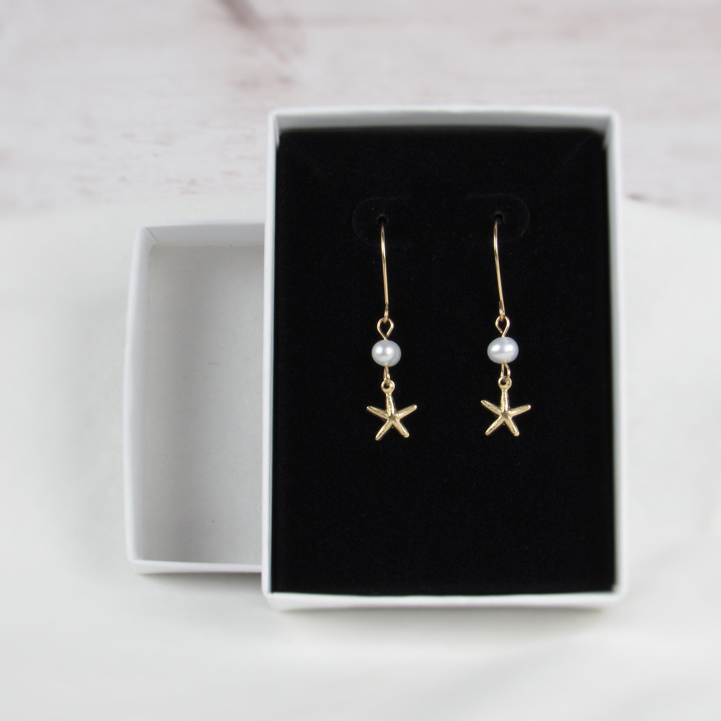 Tiny Gold Starfish Earrings