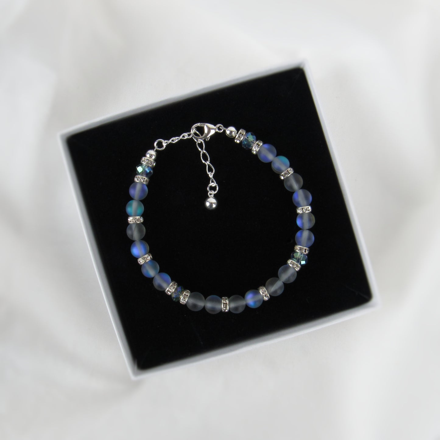 Gray Mermaid Glass Bracelet