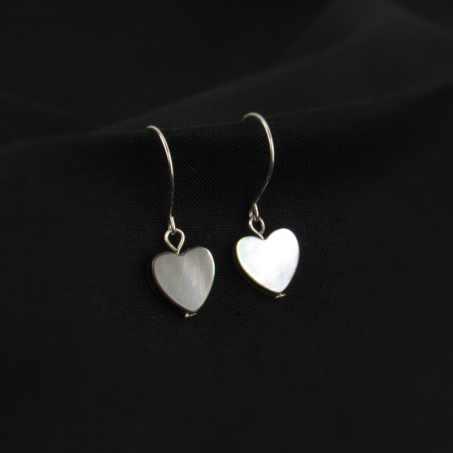 Silver Shell Heart Earrings