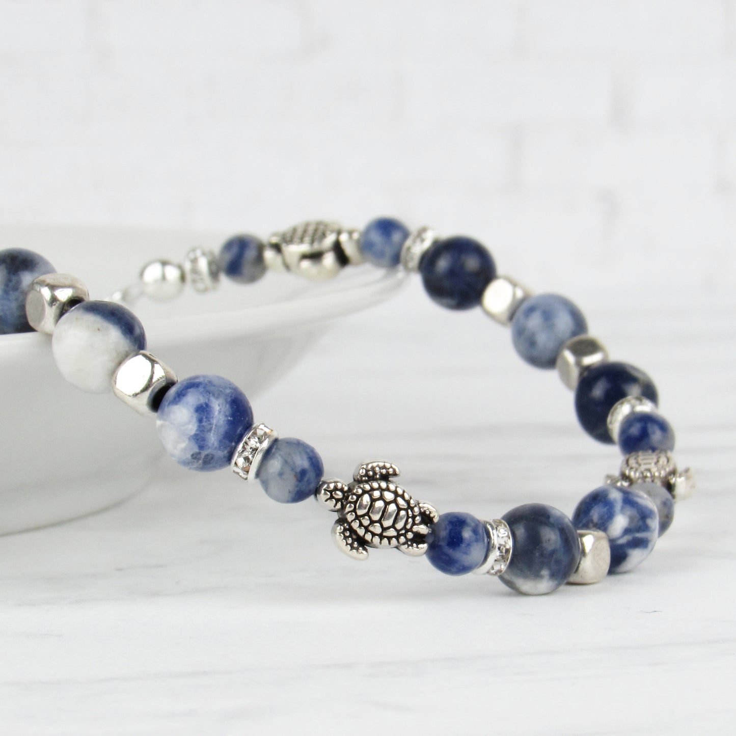 Denim Blue Sea Turtle Bracelet