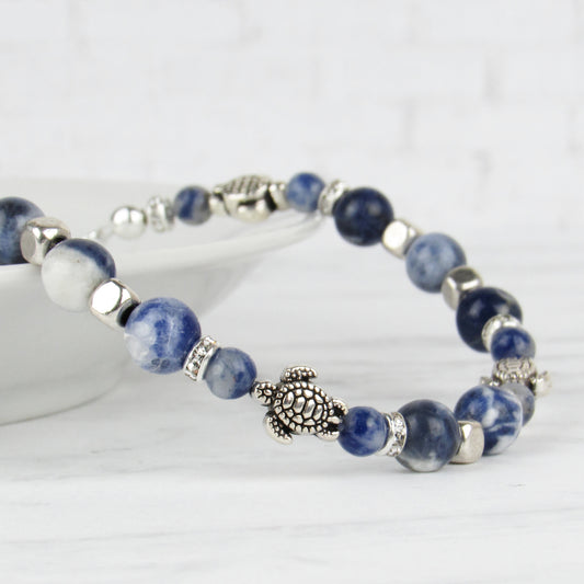 Denim Blue Sea Turtle Bracelet