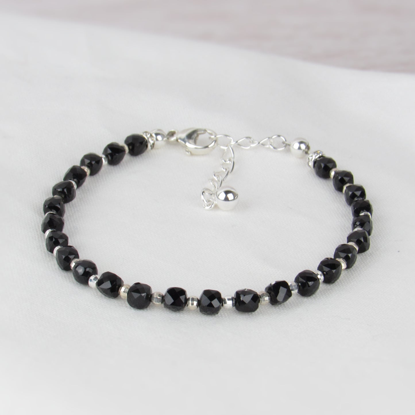 Tiny Black Gemstone Bracelet