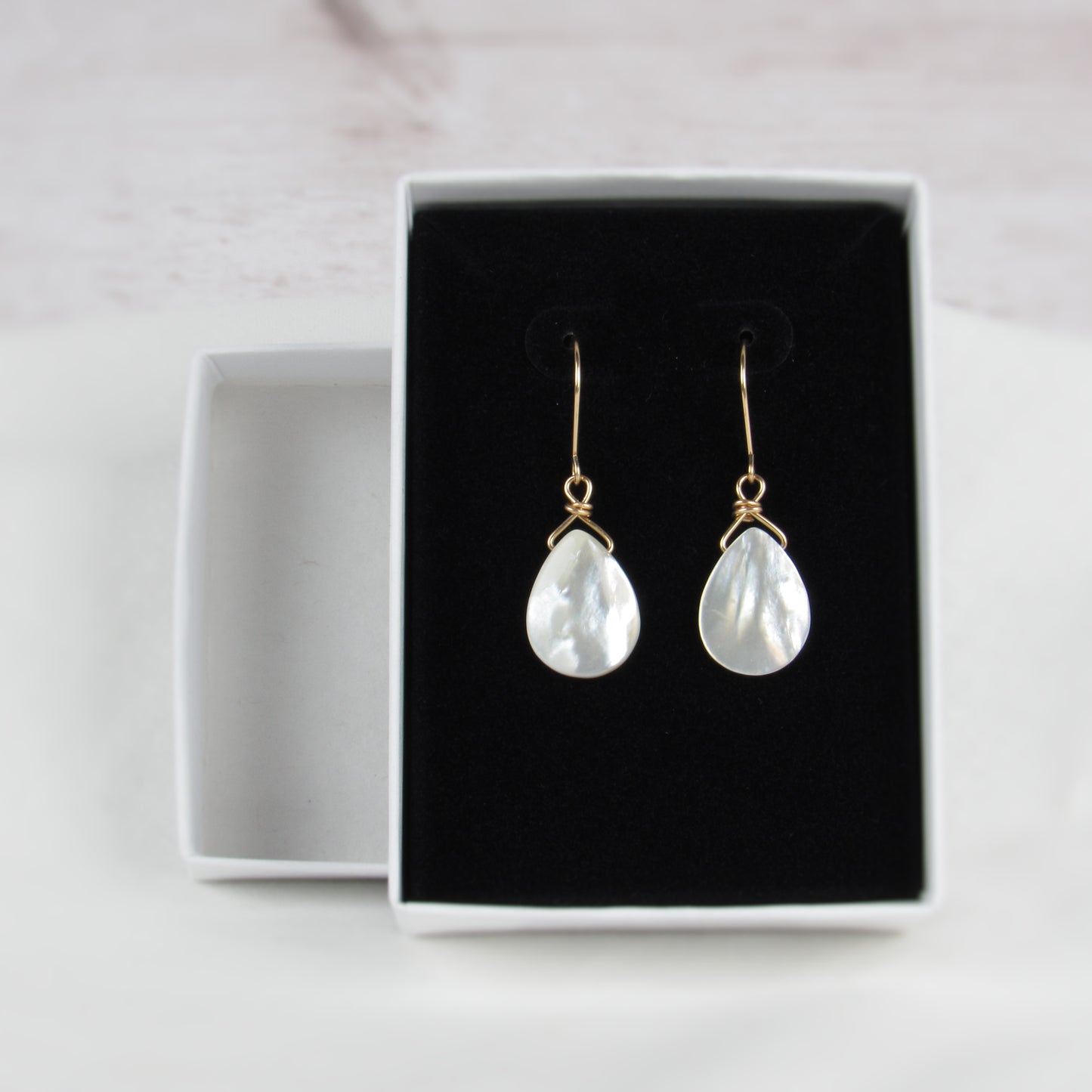 White Shell Briolette Earrings