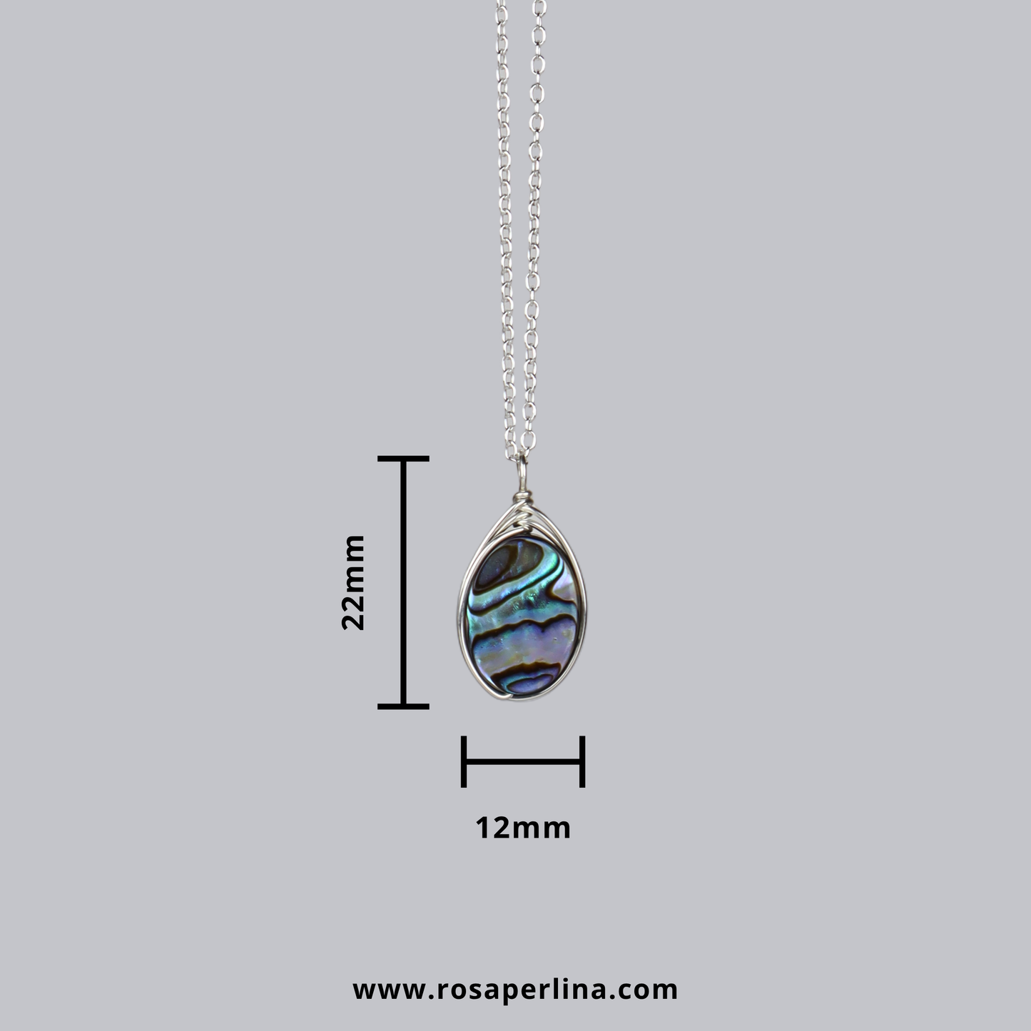 Collier ovale en ormeau argenté