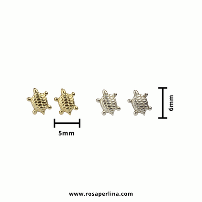 Mini Sea Turtle Earring Stud Earrings (Sterling Silver) (14k Gold-Filled)