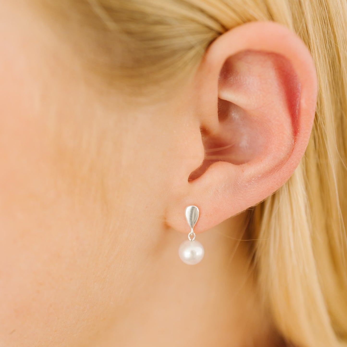 tiny pearl teardrop earrings