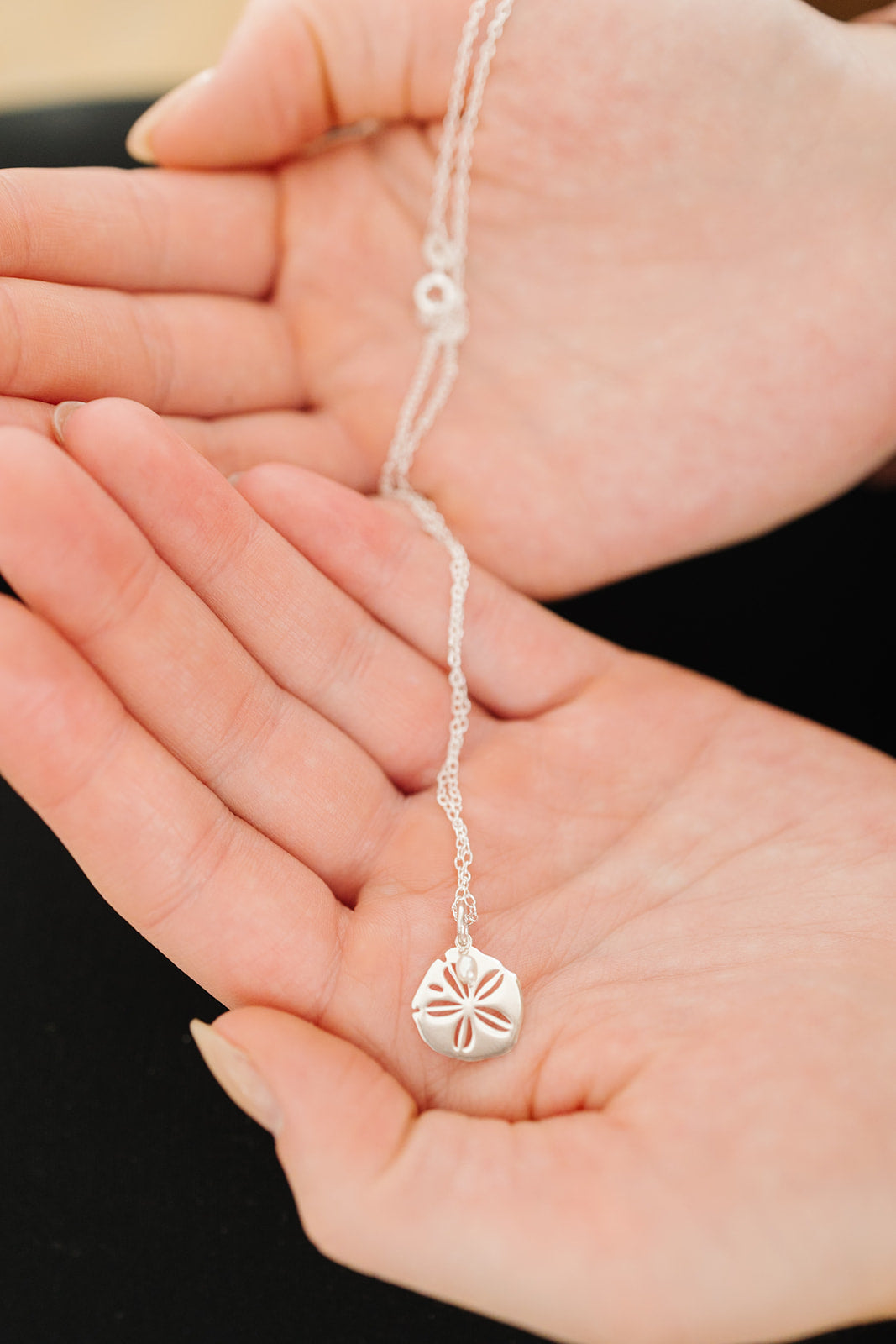 Sand Dollar Pearl Pendant Necklace