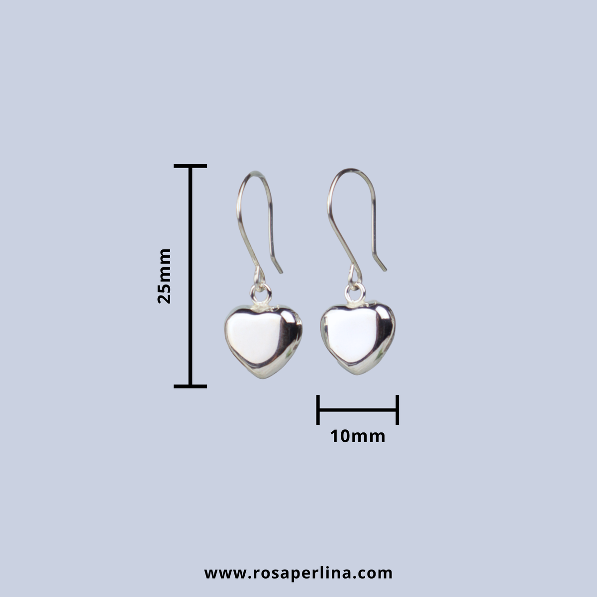 PRE-ORDER! Puff Heart Dangle Earrings Double-Sided (Sterling Silver)