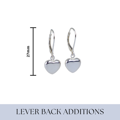 PRE-ORDER! Puff Heart Dangle Earrings Double-Sided (Sterling Silver)