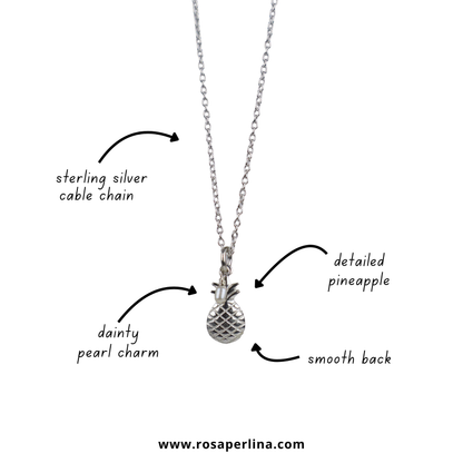 Pearl Pineapple Pendant Necklace 18in. (Sterling Silver)