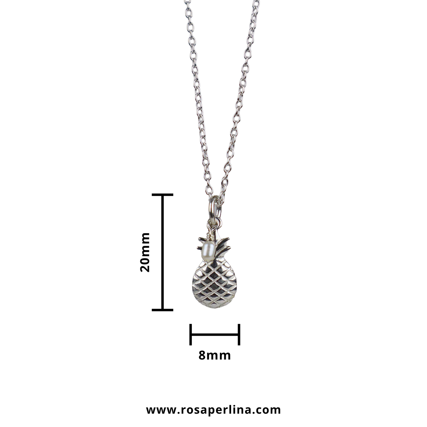 Pearl Pineapple Pendant Necklace 18in. (Sterling Silver)