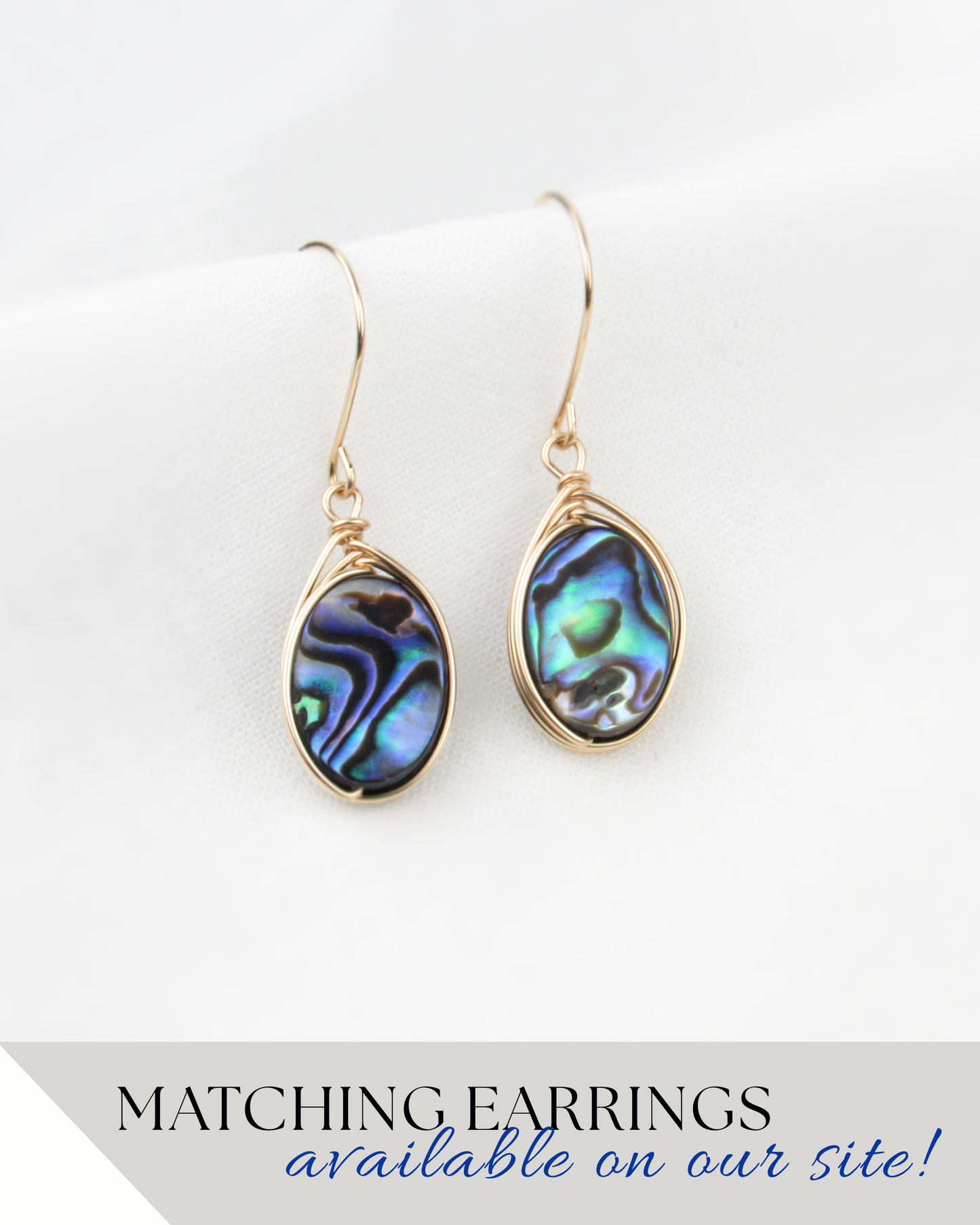 Wrapped Oval Abalone Pendant Necklace (14k Gold-Filled)