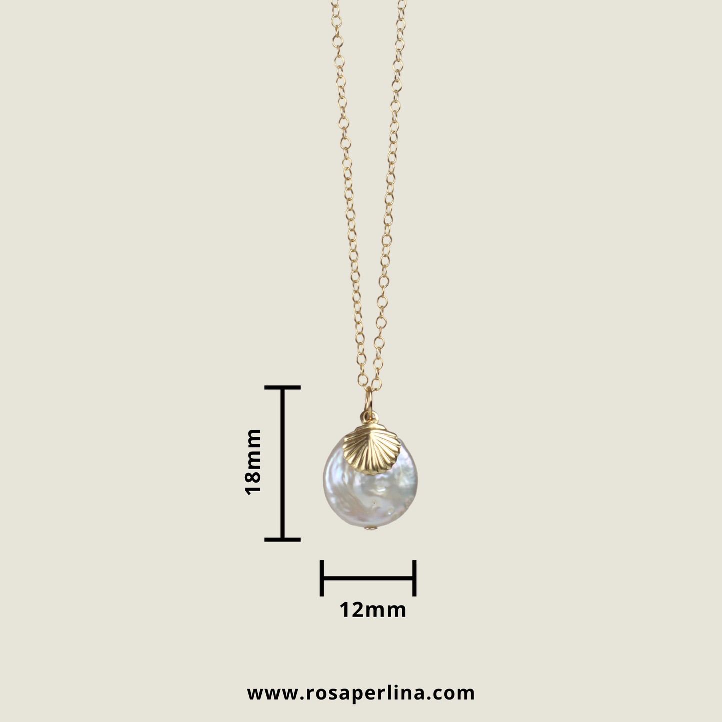 Gold Shell Pearl Pendant Necklace (14k Gold-Filled)